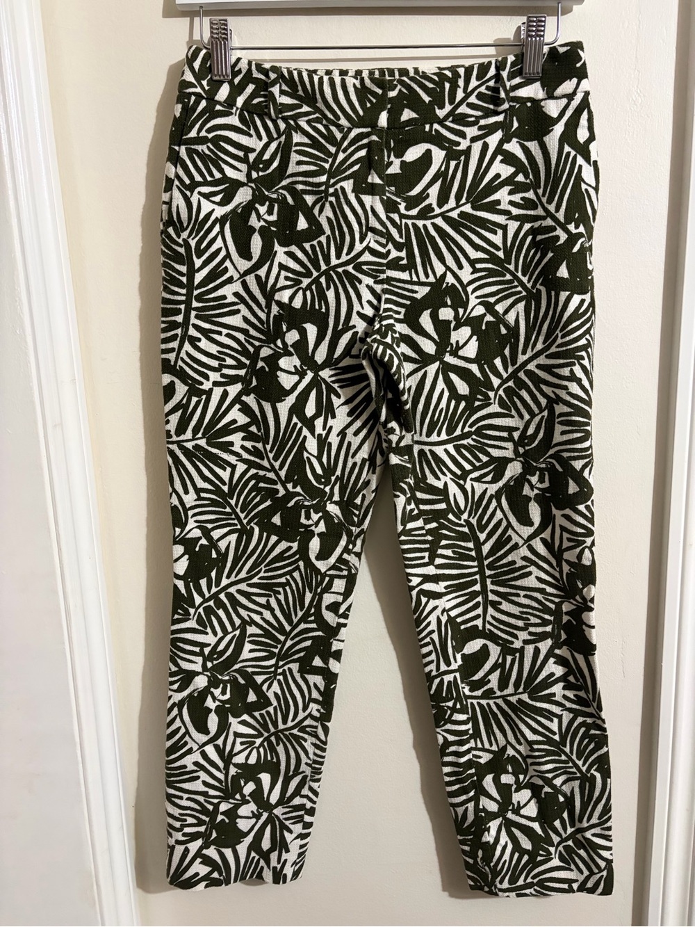 Kate Spade Green and White Floral Print Women Pants Size 0
